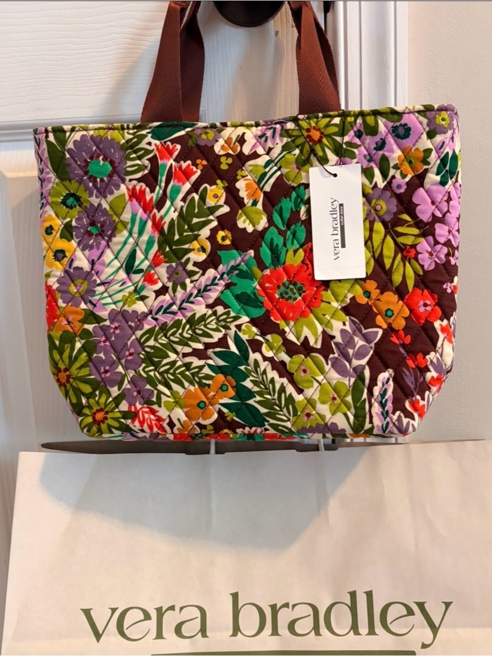 Vera Bradley Quilted Floral Lunch Tote in Multi-Color Patchwork